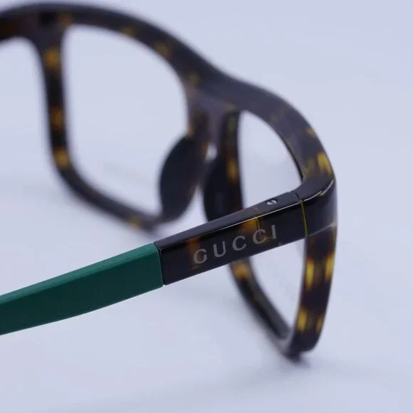 Gucci GG1737O 004 Eyeglasses Havana/Green 54mm Rectangle Frame display picture 3